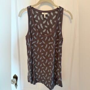 Joie “rain” silk feather tank top in charcoal size XS